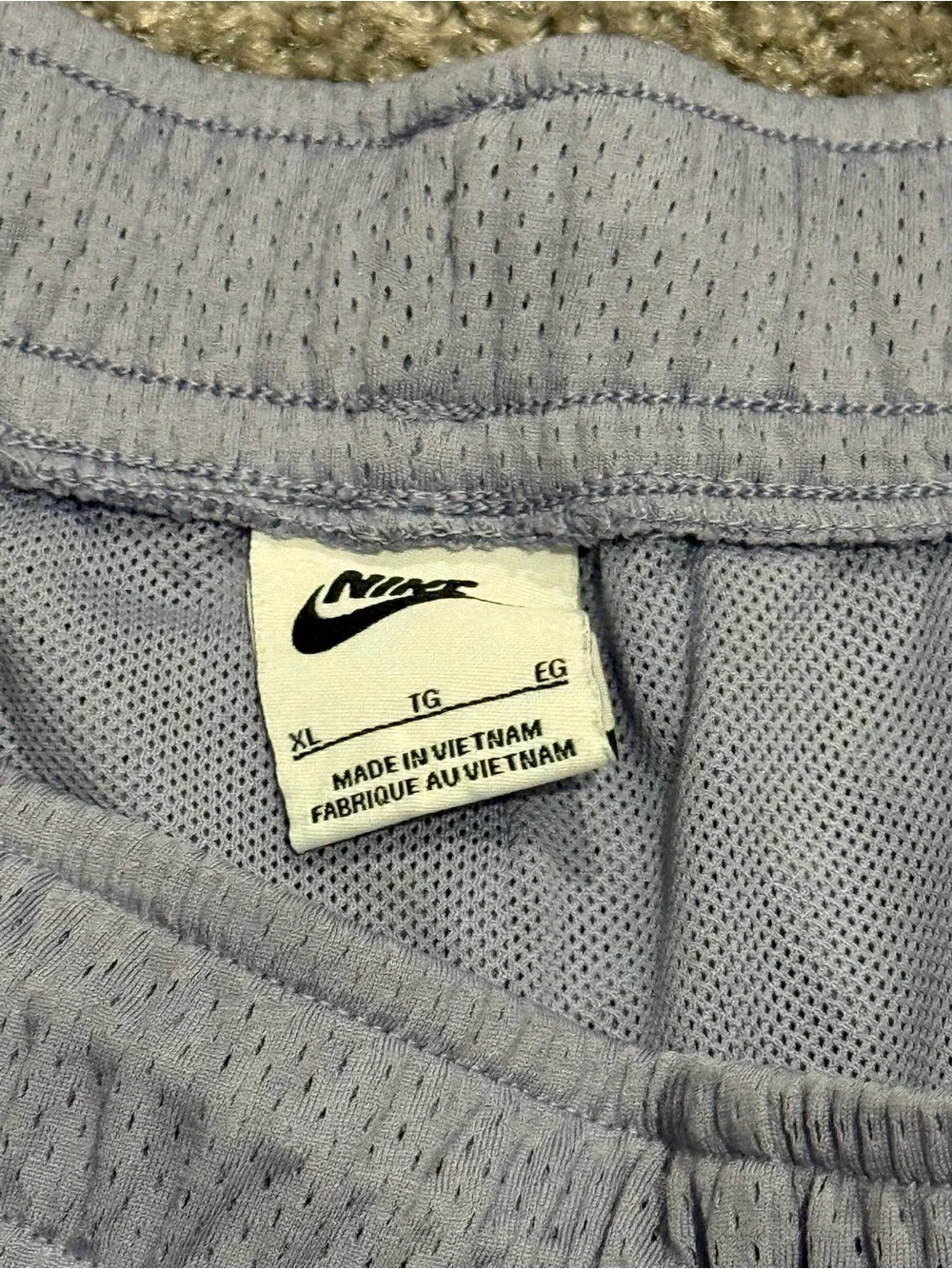 Nike Women’s Lavender Athletic Mesh Shorts with White Trim